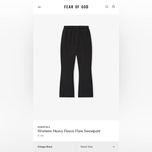 Fear of God Essentials Black Sweats - Picture 2 of 5